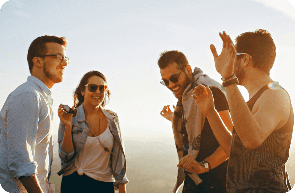 Picture with happy people